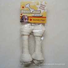 Tierfutter 6 "-6,5" Weiß gebleicht Knoten Knochen Hund Chew